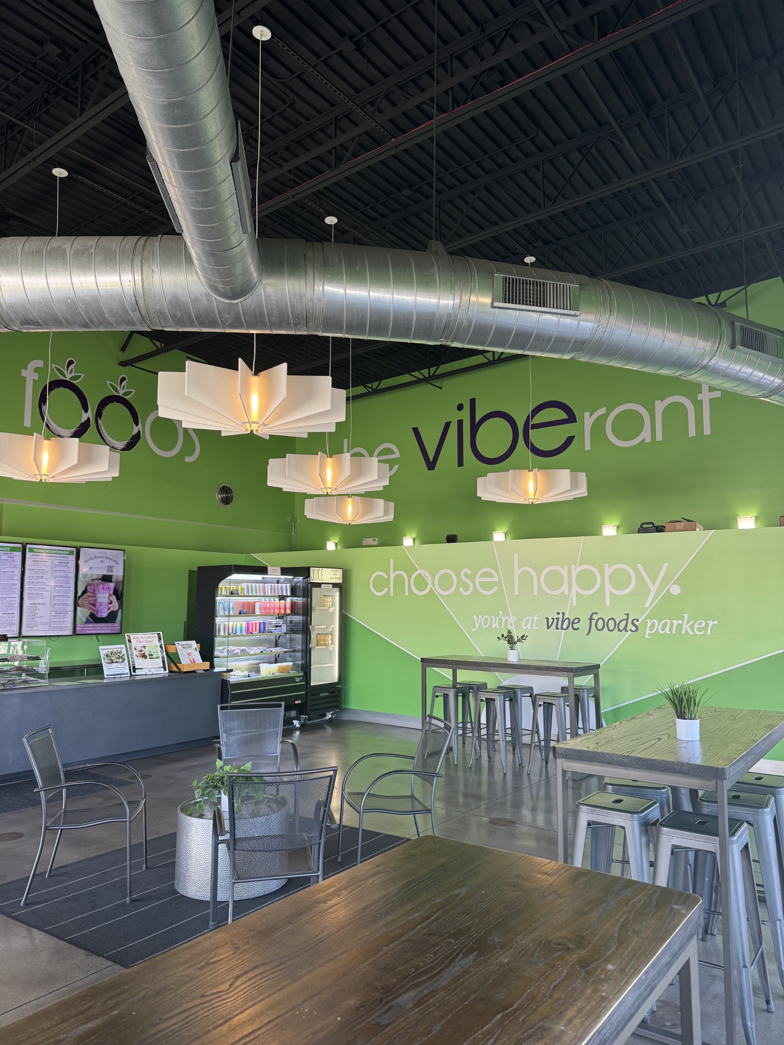 Interior of Vibe Foods Parker restaurant